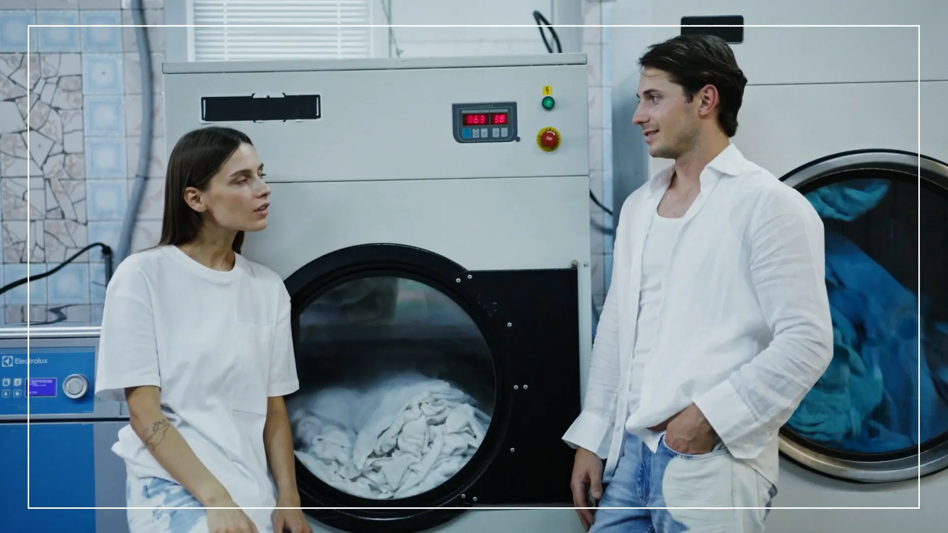 Couple managing their laundromat business