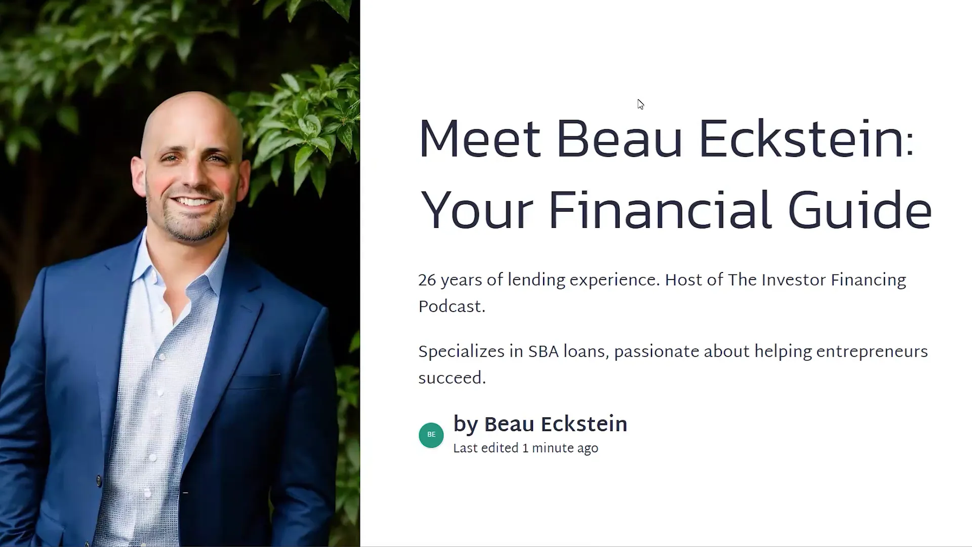 Beau introducing mission on stage