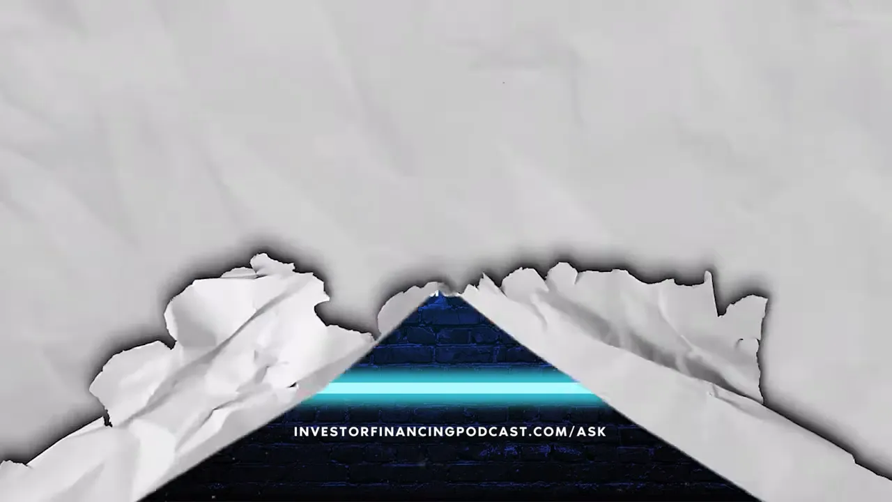 torn paper reveal graphic with a blue neon stripe and the URL investorfinancingpodcast.com/ask