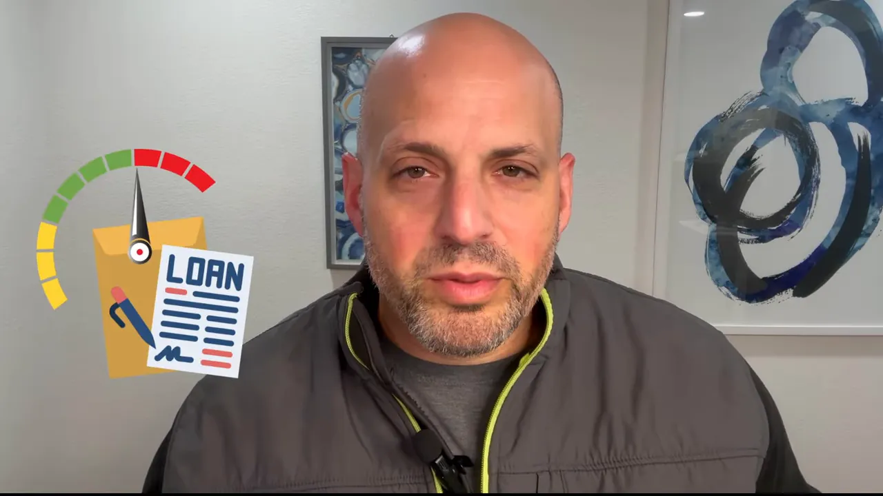 Presenter with a loan document icon and a gauge graphic showing rate pressure, illustrating SBA 7a pricing