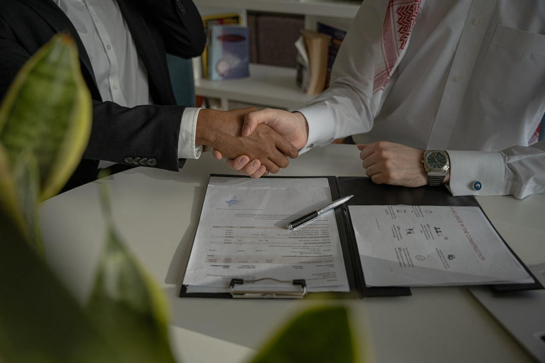 business people handshake over documents office meeting